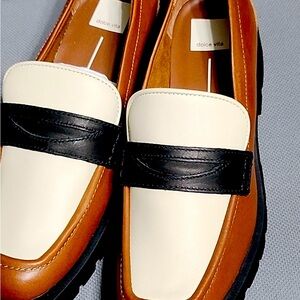 Dolce Vita Leather Loafers Brown cream chocolate size 11